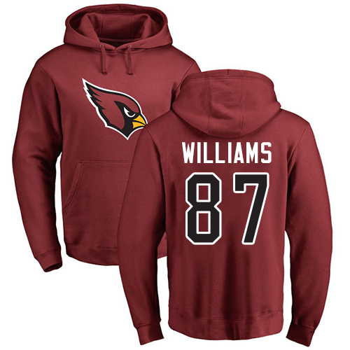 Arizona Cardinals Men Maroon Maxx Williams Name And Number Logo NFL Football #87 Pullover Hoodie Sweatshirts